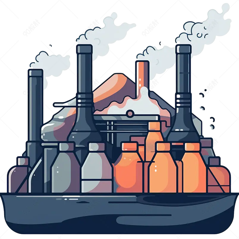 科技工业工厂剪影图标图像插画手绘