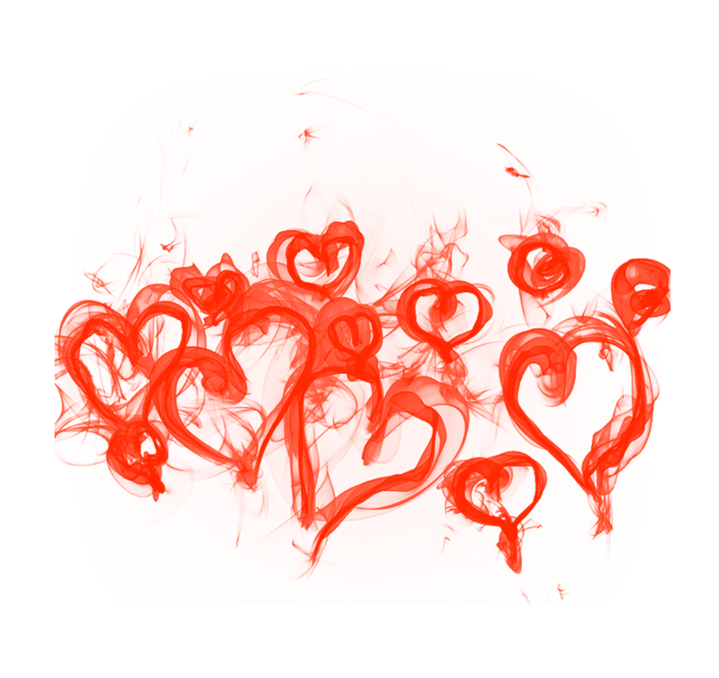 彩色爱心烟雾不规则装饰元素