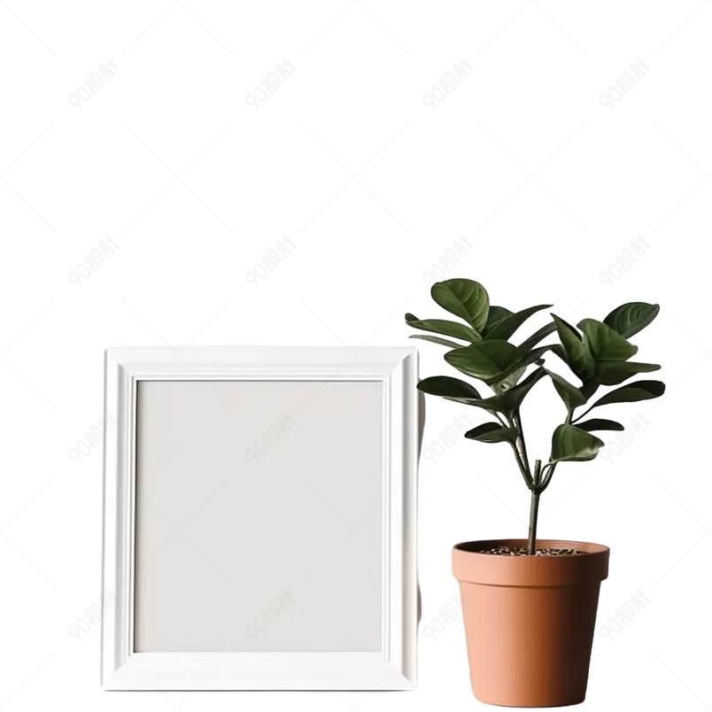 画室盆栽景观盆栽画框模型
