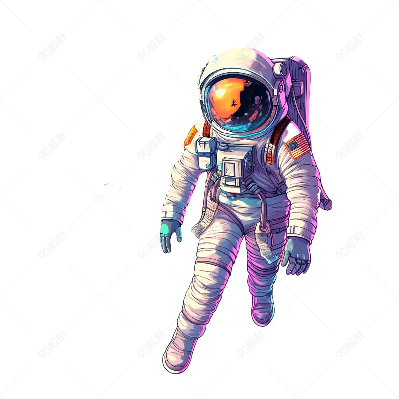航天宇航员空间宇宙太空月球科技星球手绘图