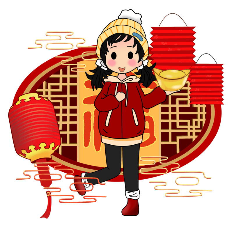 2019年猪年快乐喜庆插画