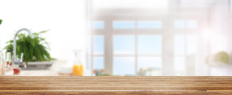 清新木板展台立体空间家居用品海报背景