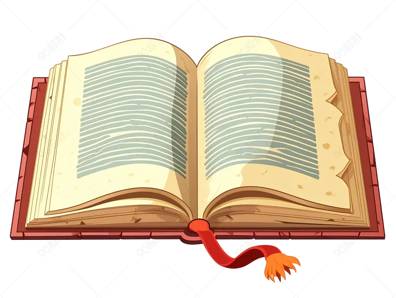 手绘卡通打开的书本书籍