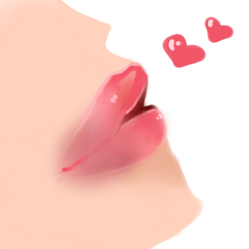 亲吻情人节爱心嘴唇手绘插画