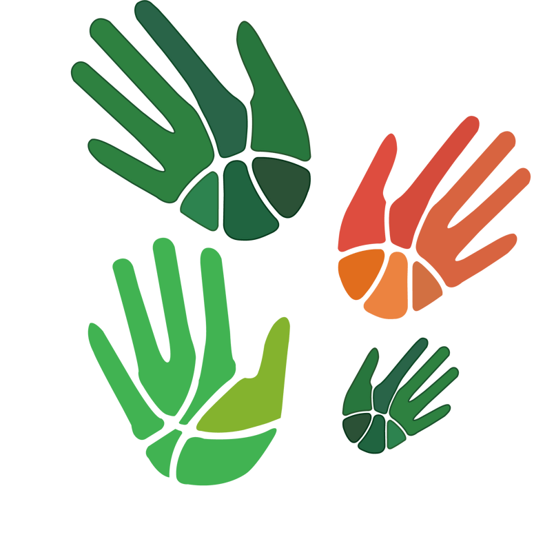 手掌五颜六色色彩巴掌绿色红色
