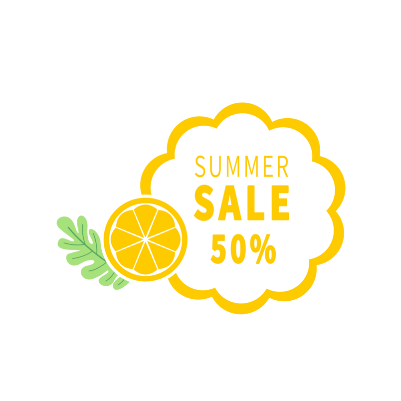 柠檬促销标签50%元素