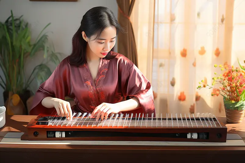 美女弹古筝