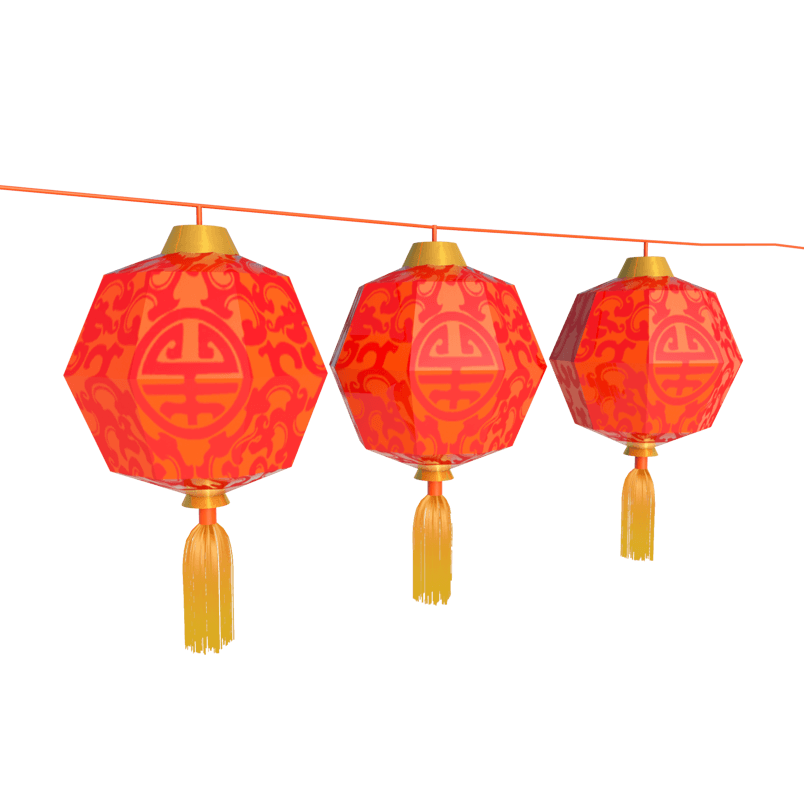 C4D立体新年喜庆红灯笼