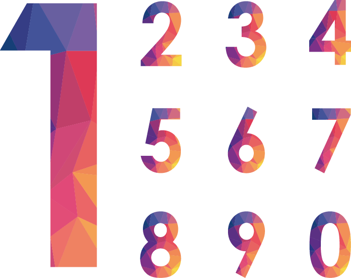 渐变几何数字