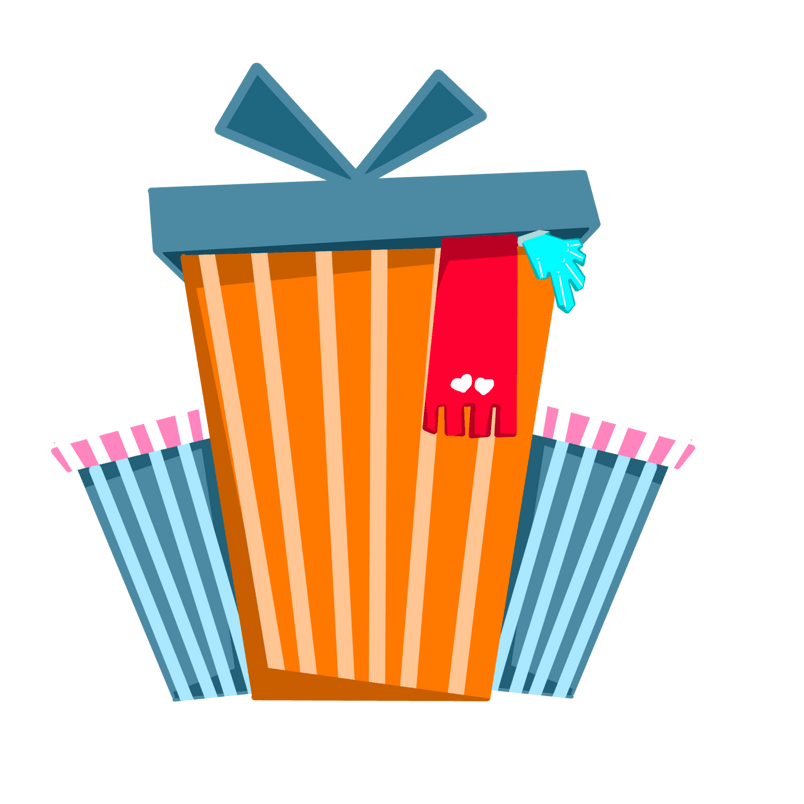 浪漫礼物礼物包装盒插画