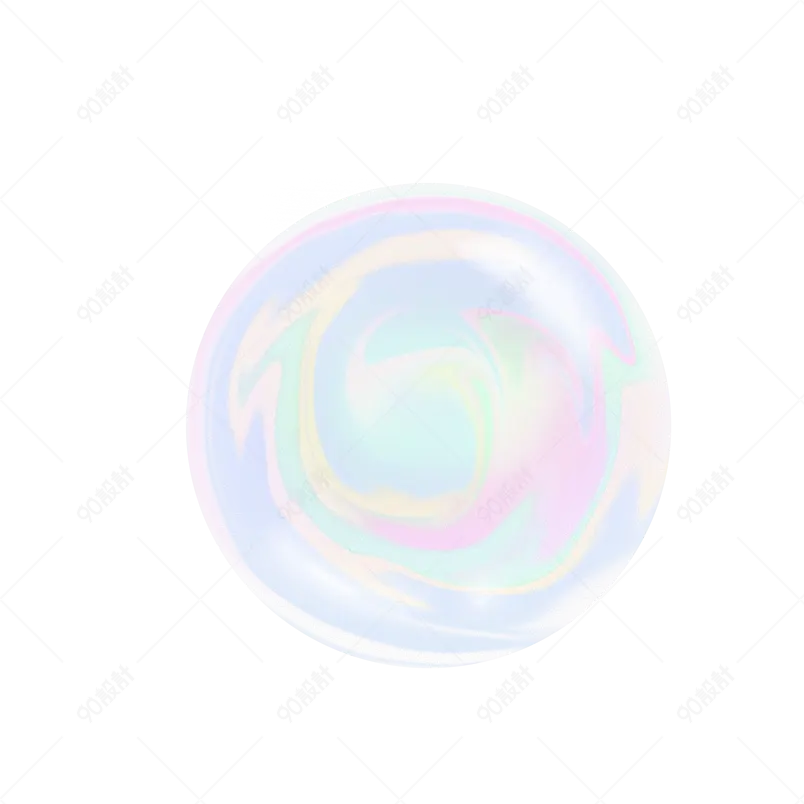 酸性炫彩七彩彩虹光感半透明气泡