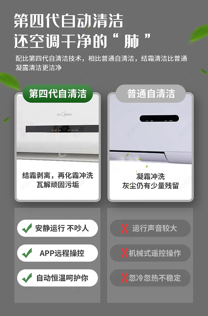 家用电器空调详情页产品对比对照PK营销模板