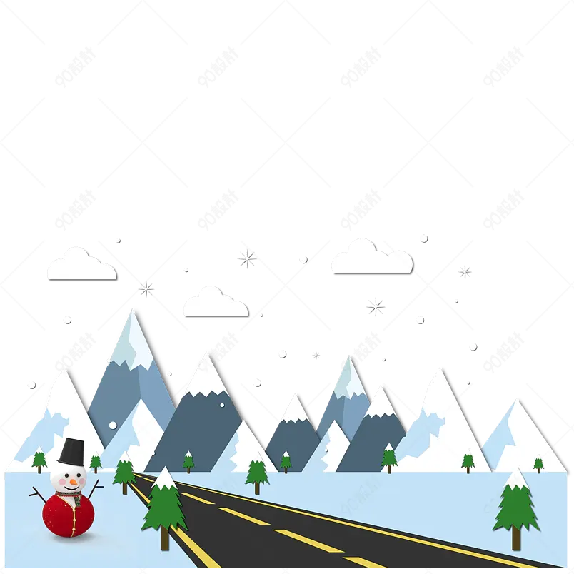 个性立冬节气冬季下雪雪人冰天雪地