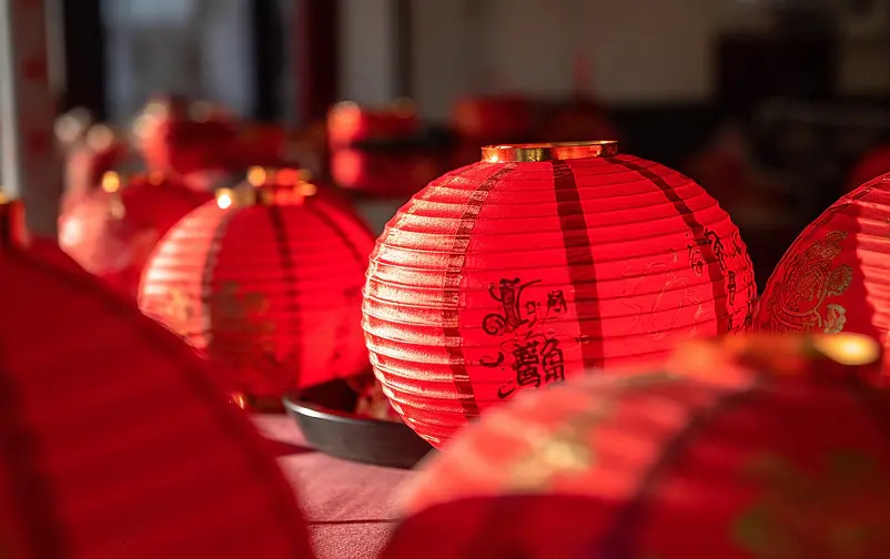 新春农历新年灯笼海报背景素材