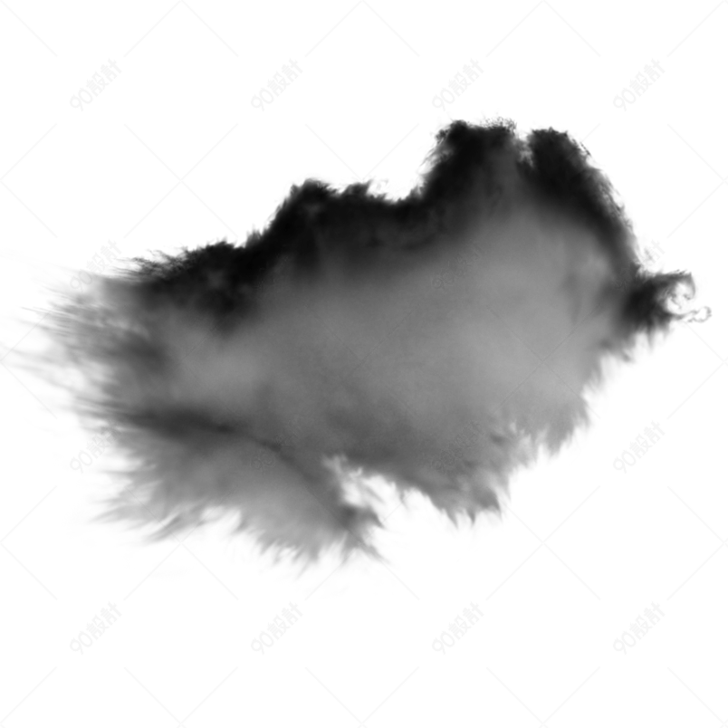 中国风水墨笔触山水笔刷黑色创意元素