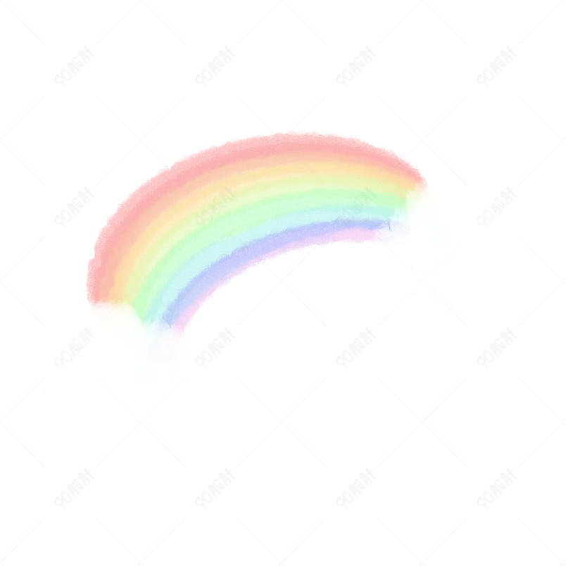 彩色卡通渐变彩虹云朵免抠装饰元素