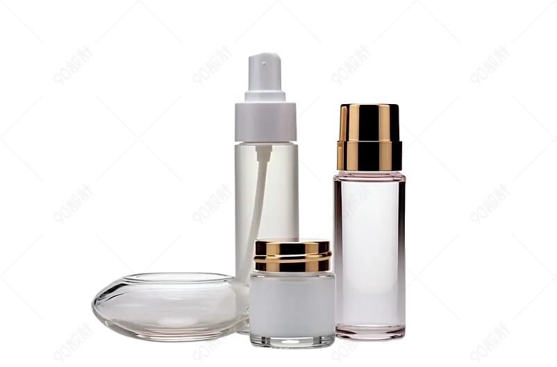 白色背景上的化妆品