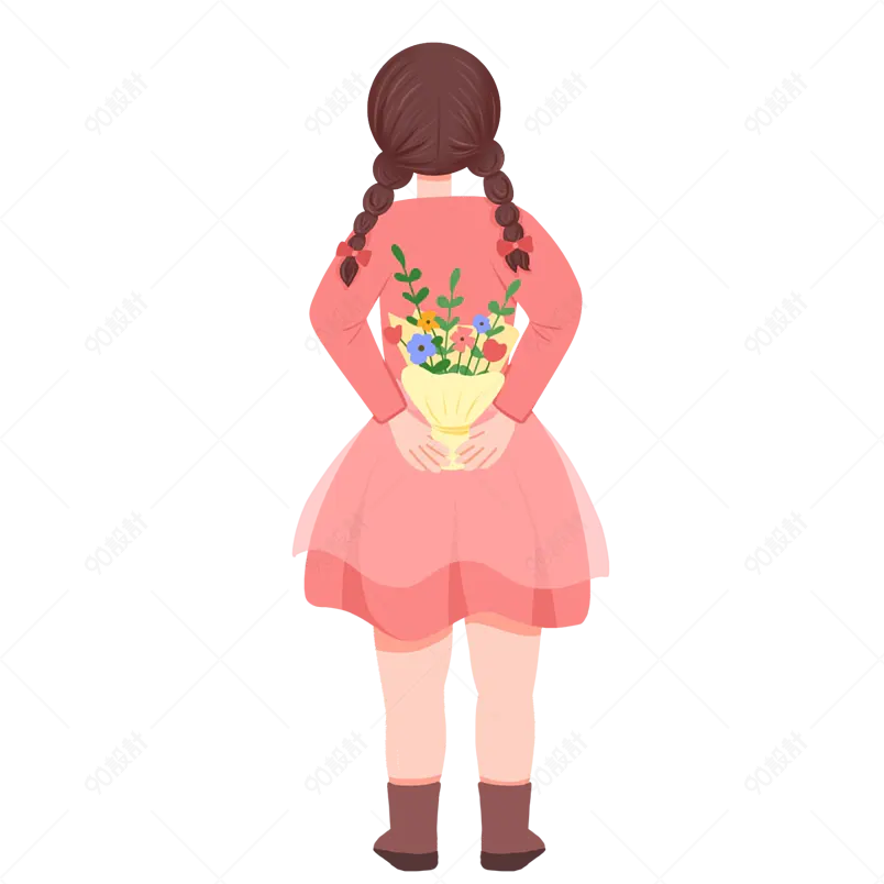 母亲节送给妈妈的花小孩女孩鲜花人物