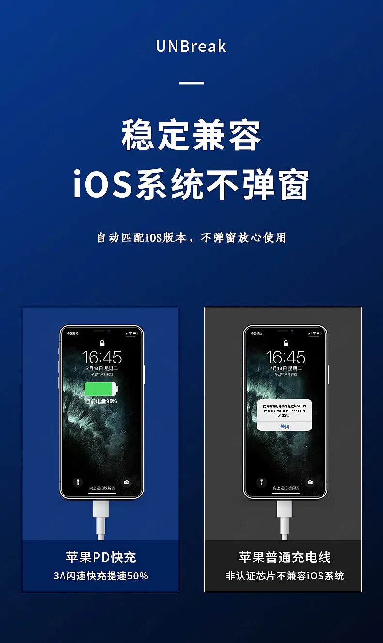 数码产品手机数据线对比详情页VS对照图