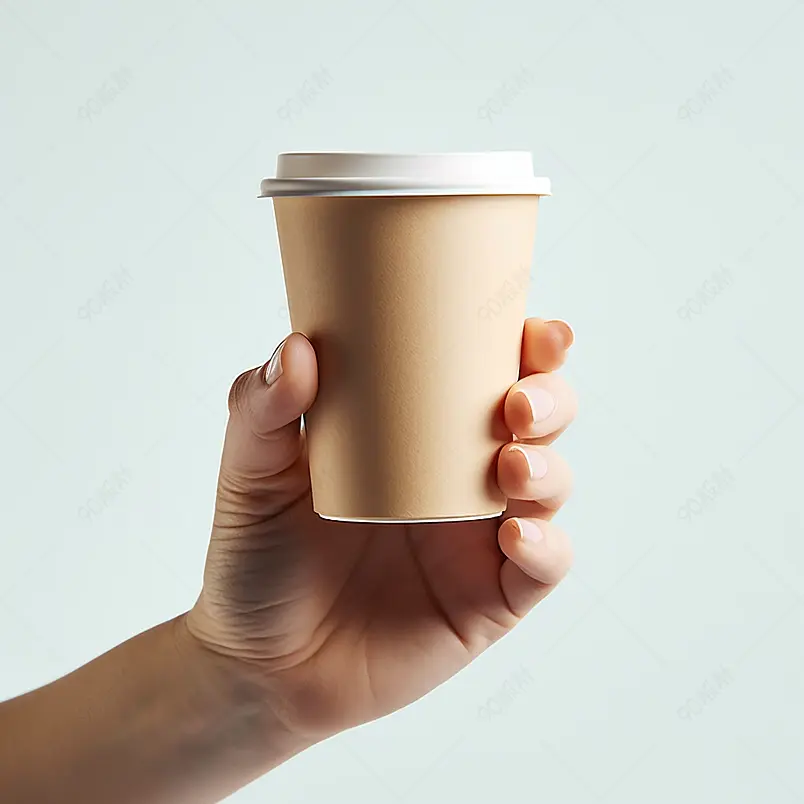手握一次性杯子