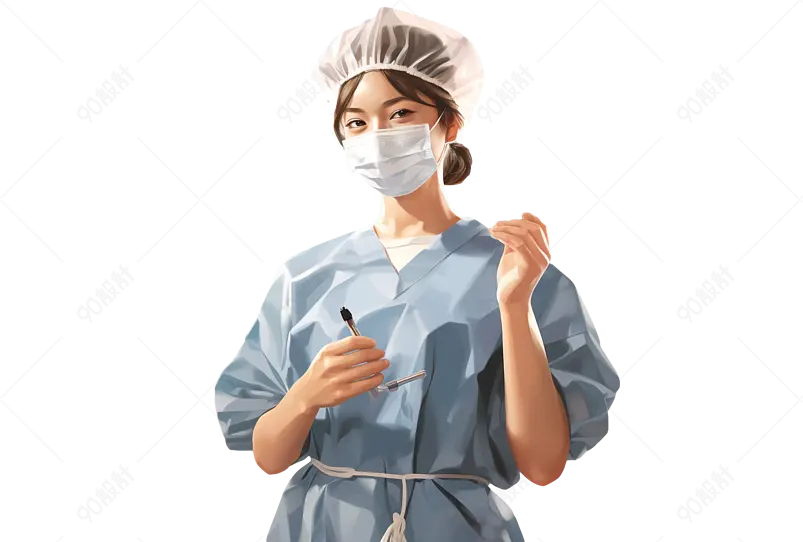 五一劳动节医护人员中国加油插画手绘