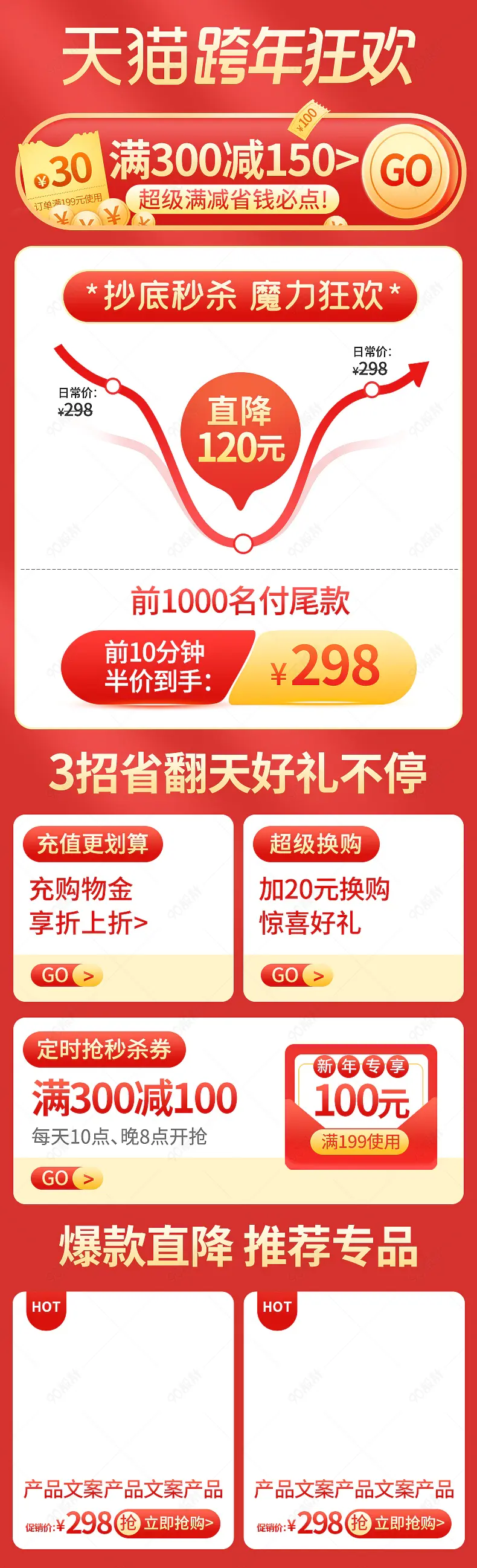 新年狂欢季虎年元旦详情页活动关联模板