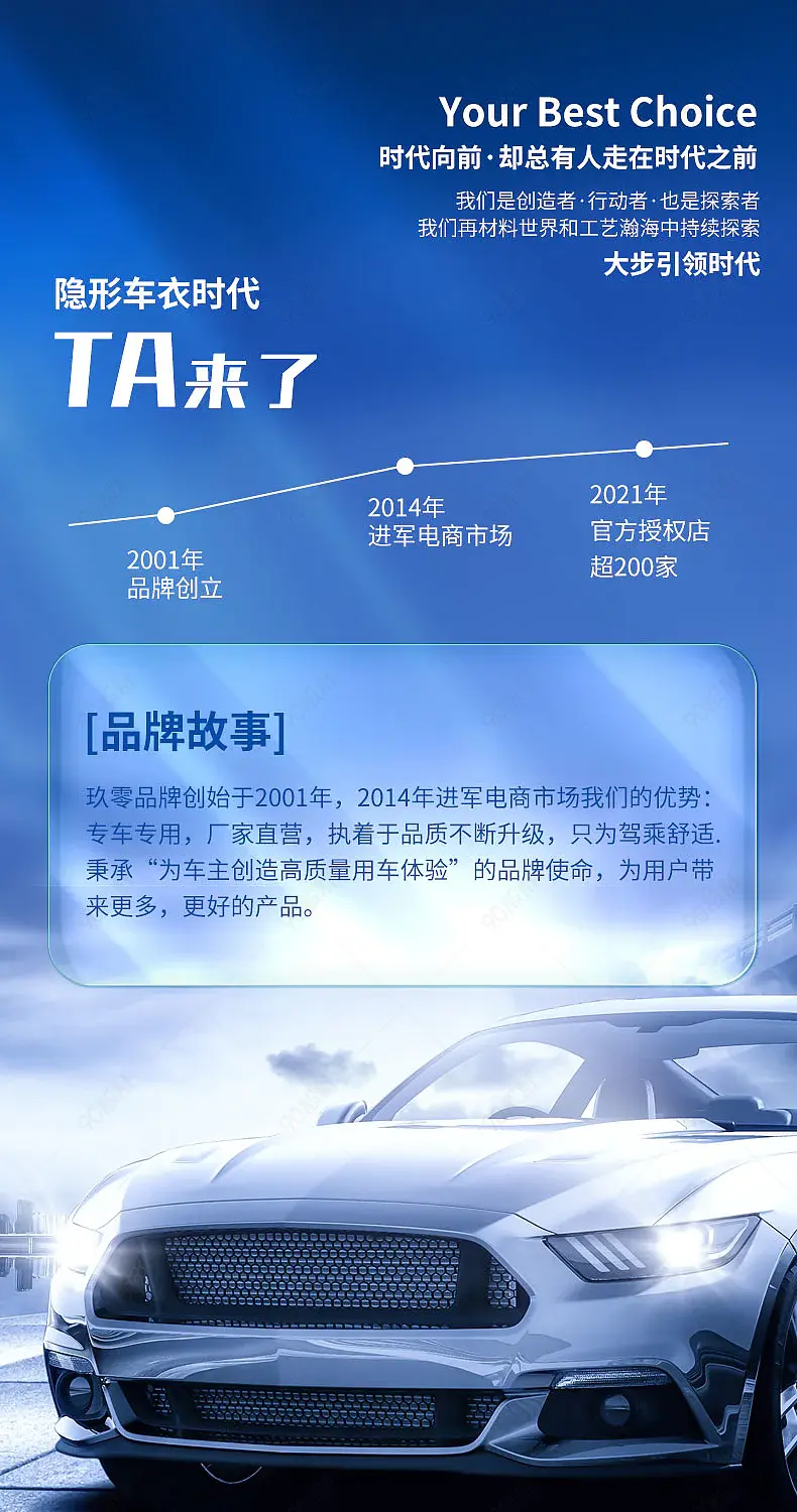 汽车用品详情页品牌介绍营销模块设计模板
