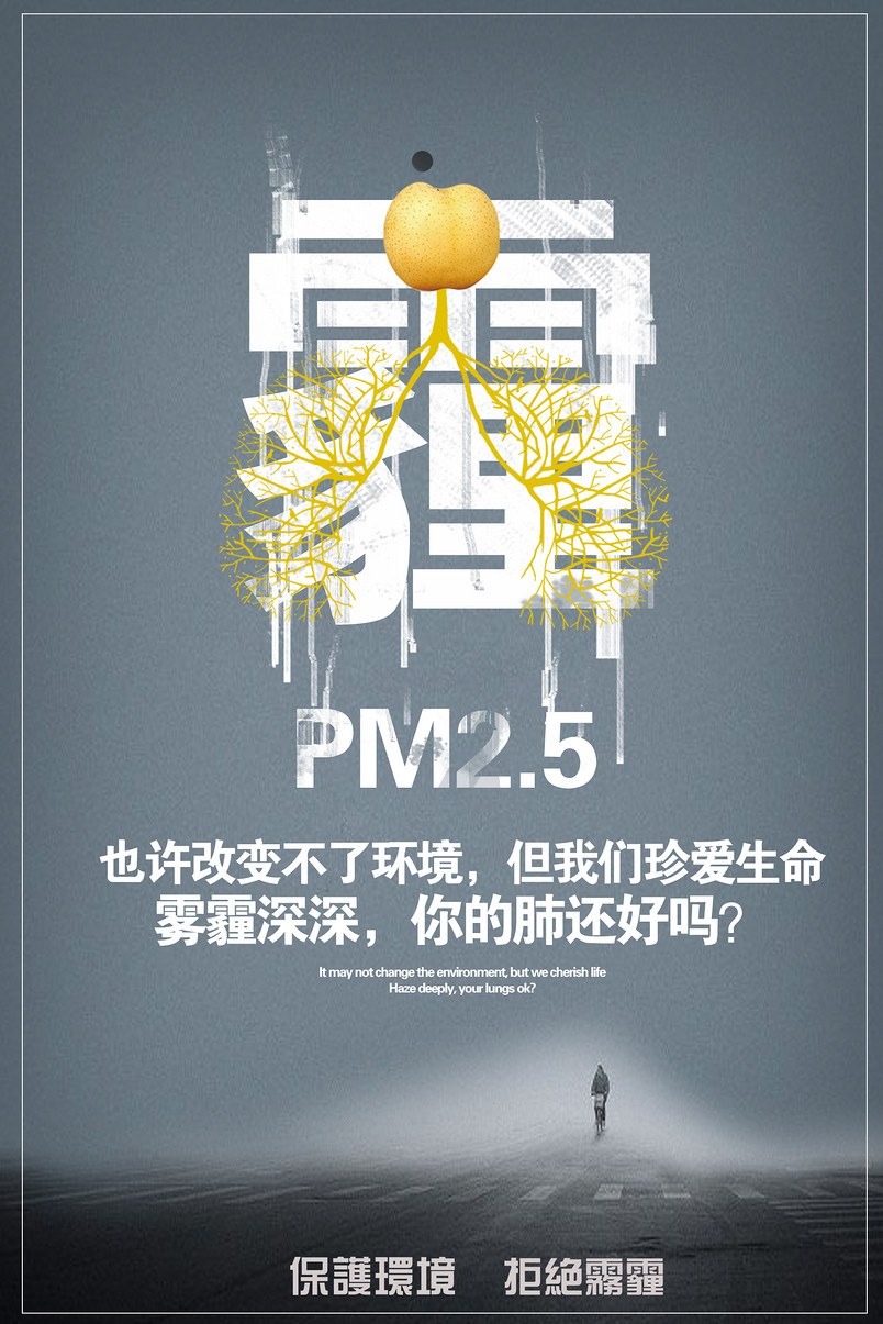 雾霾全屏海报公益广告