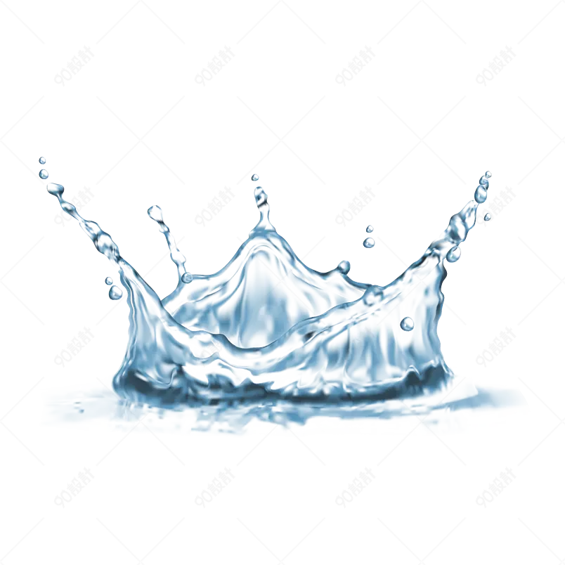 水水滴飞溅蓝色皇冠水珠溅起水花干净清凉