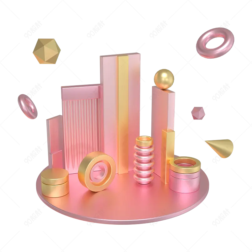 3d质感光泽金属展台舞台产品展示