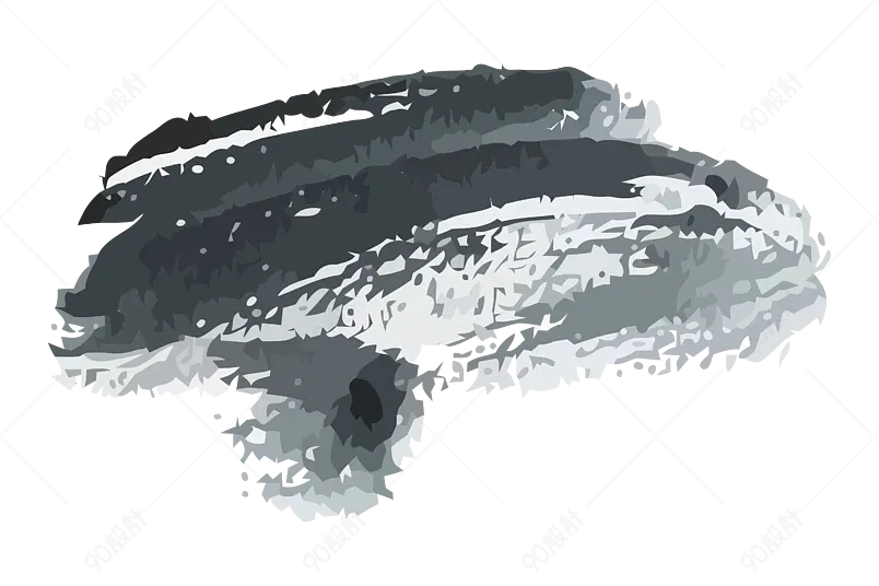 个性简练笔刷笔触摸毛笔免扣元素设计