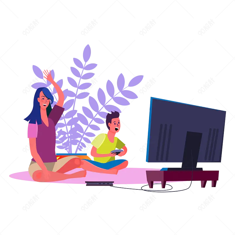 儿童节亲子互动母亲孩子打游戏快乐