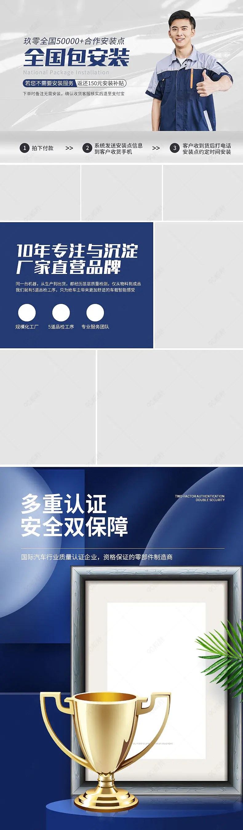 汽车用品详情页品牌介绍营销模块设计模板