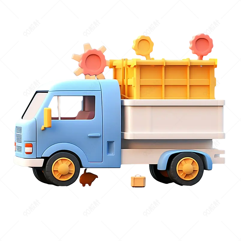 3D立体小孩子卡通玩具车