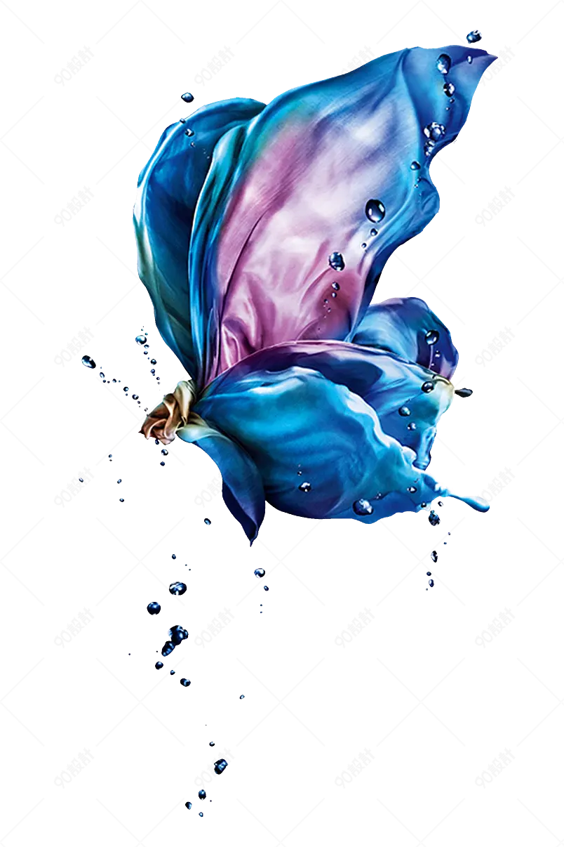 创意个性蓝紫色渐变昆虫蝴蝶元素设计