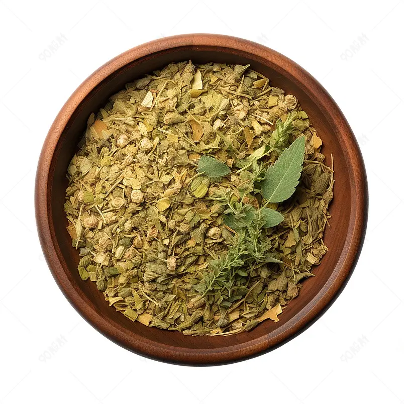 干燥的菩提树或青柠花，菩提树扁柏，放在木碗里
