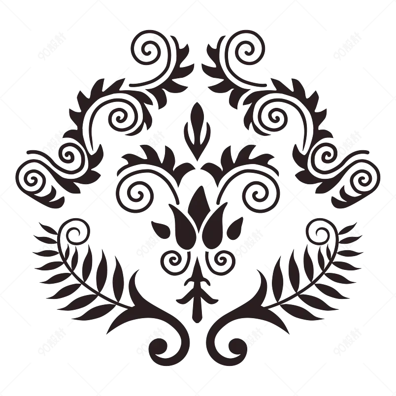 简约传统复古花纹欧花边框花纹元素设计