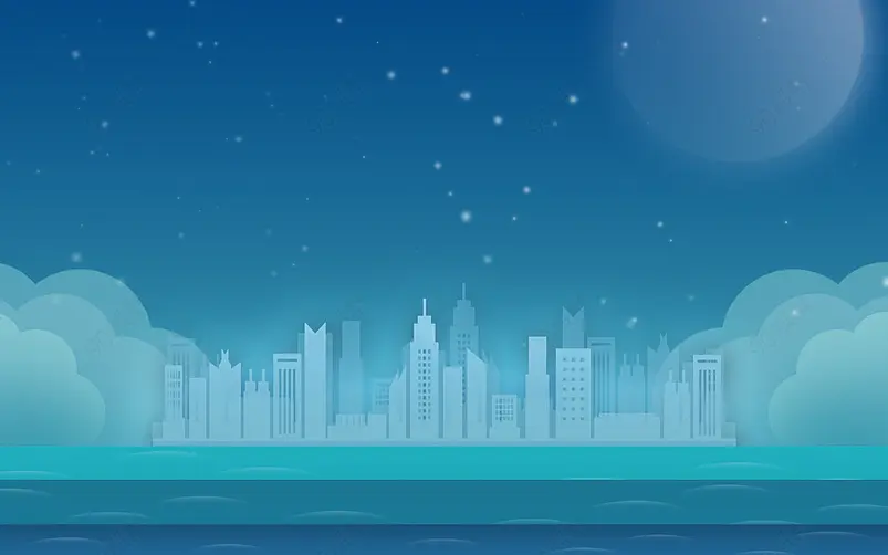简约风扁平化卡通商务风PPT背景