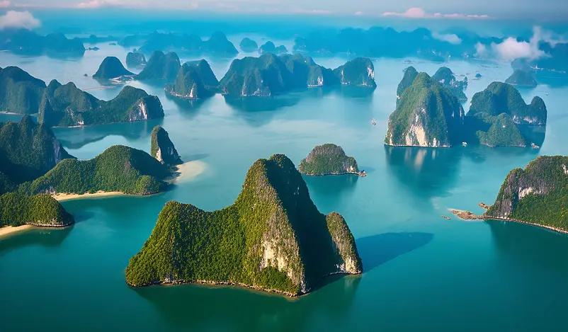 越南下龙湾鸟瞰图