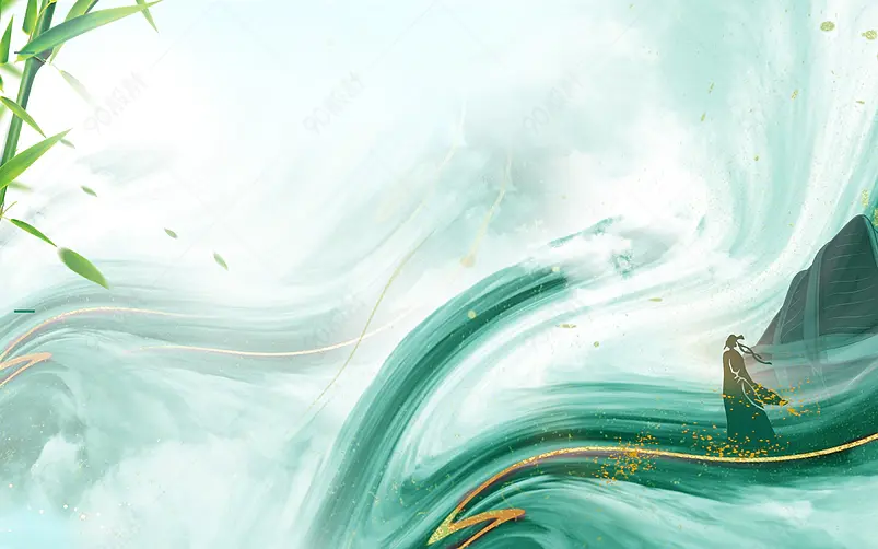 时尚鎏金风格端午节日粽子节背景