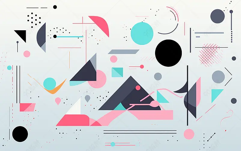 几何图形点线面畅想艺术色块孟菲斯