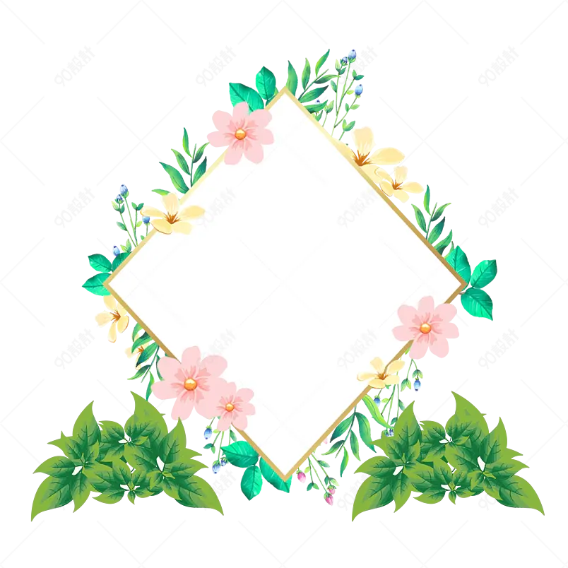 温馨春天小花小孩子放风筝边框鸟