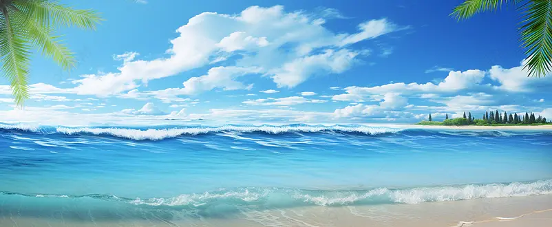 大海沙滩海报