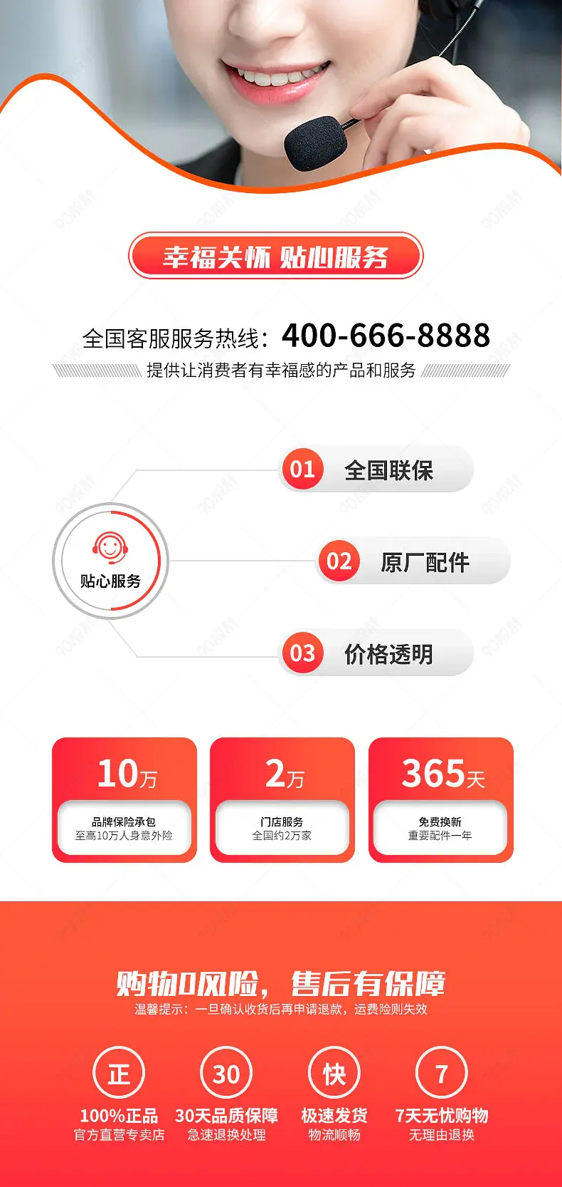 电热水器详情页售后服务保障营销模块设计模板图片
