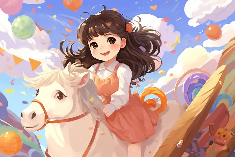 清新卡通六一儿童节海报插画