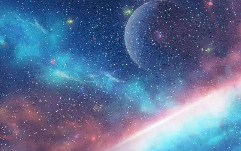 甜美意境云雾星空创意空间背景设计