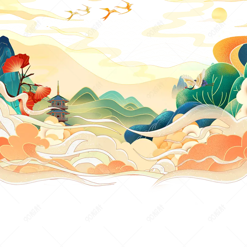 国潮风古风中国风通用电商模板素材首图海报元素设计