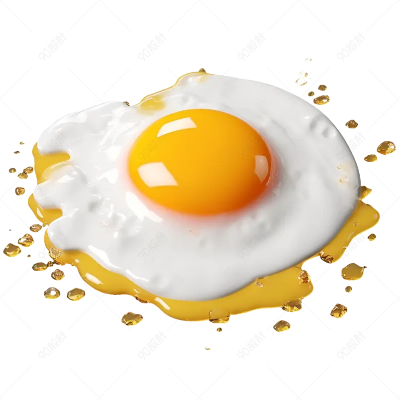 3D鸡蛋食物煎蛋煎鸡蛋早餐 