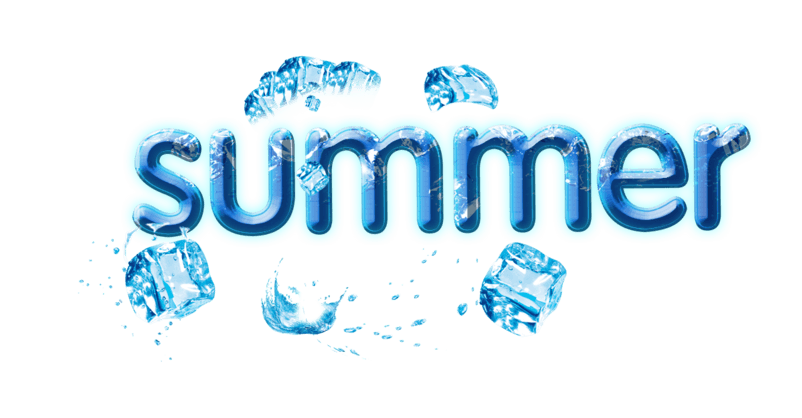 SUMMER夏季冰块艺术字