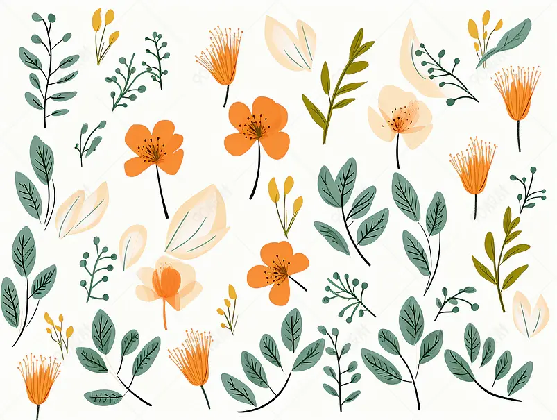手绘花朵素材
